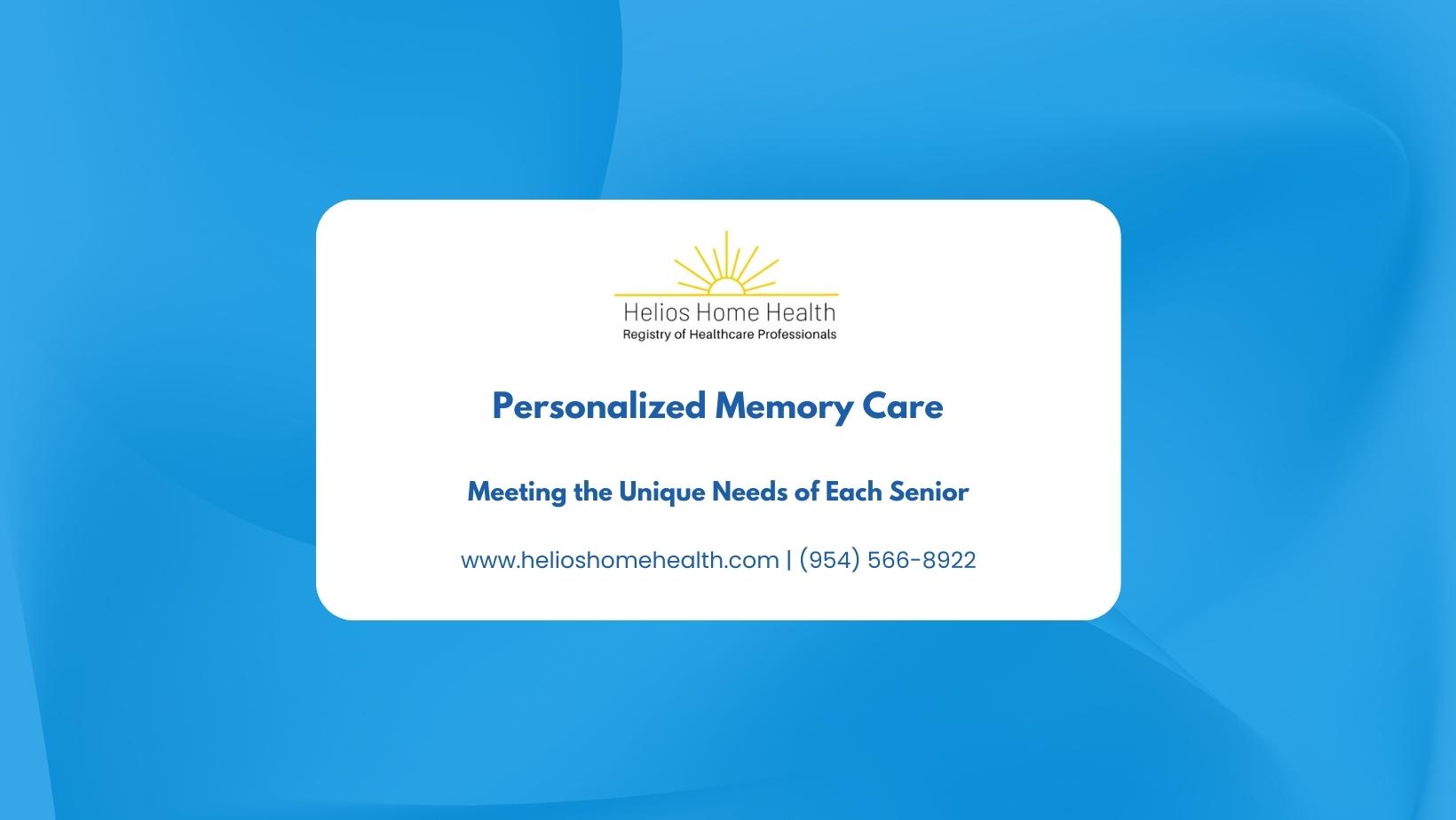 Personalized Memory Care- Meeting the Unique Needs of Each Senior